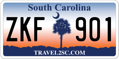 SC license plate ZKF901