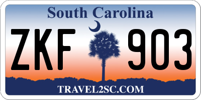 SC license plate ZKF903