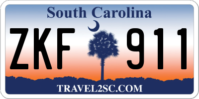 SC license plate ZKF911
