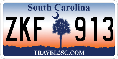 SC license plate ZKF913