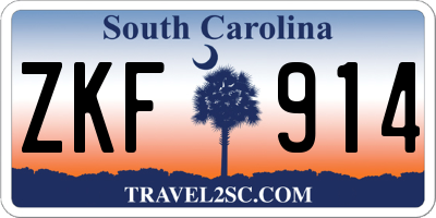 SC license plate ZKF914