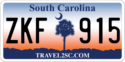 SC license plate ZKF915