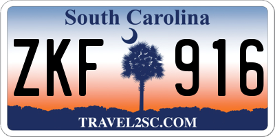 SC license plate ZKF916