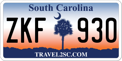 SC license plate ZKF930