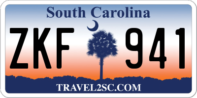 SC license plate ZKF941