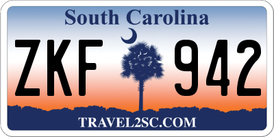 SC license plate ZKF942