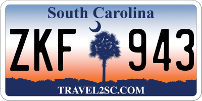 SC license plate ZKF943