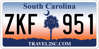 SC license plate ZKF951