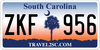 SC license plate ZKF956