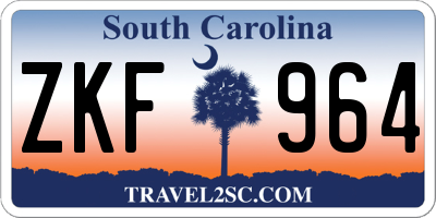 SC license plate ZKF964