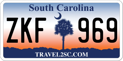 SC license plate ZKF969