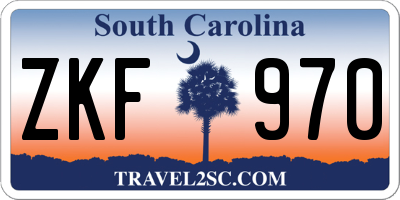 SC license plate ZKF970