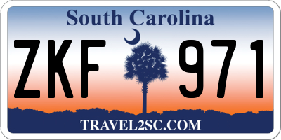 SC license plate ZKF971