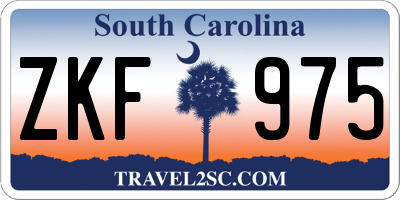 SC license plate ZKF975