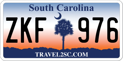SC license plate ZKF976