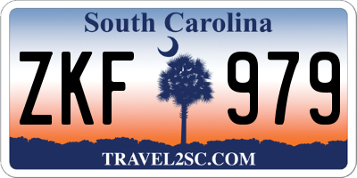 SC license plate ZKF979