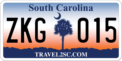 SC license plate ZKG015