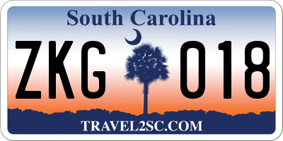 SC license plate ZKG018