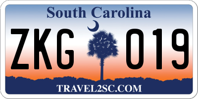 SC license plate ZKG019