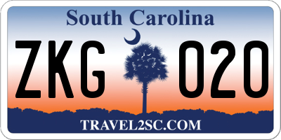 SC license plate ZKG020