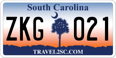 SC license plate ZKG021