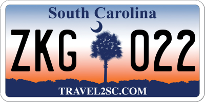SC license plate ZKG022