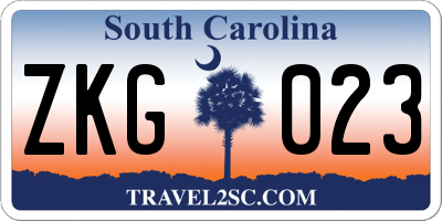 SC license plate ZKG023