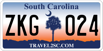 SC license plate ZKG024