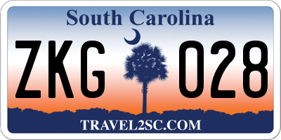 SC license plate ZKG028