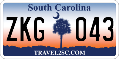 SC license plate ZKG043