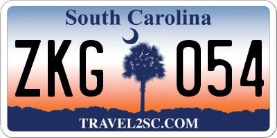 SC license plate ZKG054