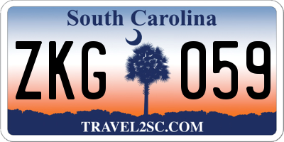 SC license plate ZKG059
