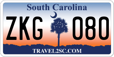 SC license plate ZKG080