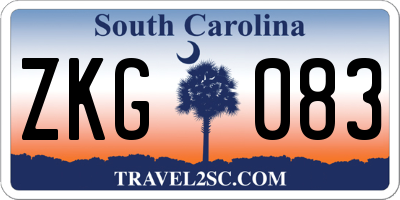 SC license plate ZKG083
