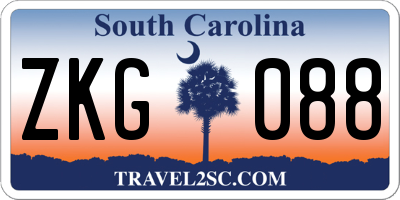 SC license plate ZKG088