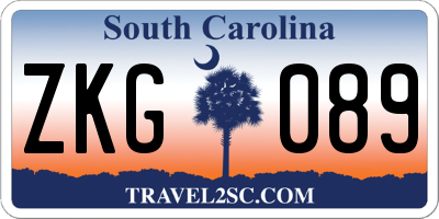 SC license plate ZKG089