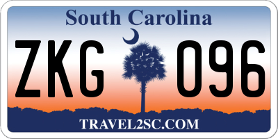 SC license plate ZKG096