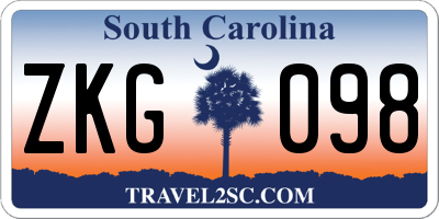 SC license plate ZKG098