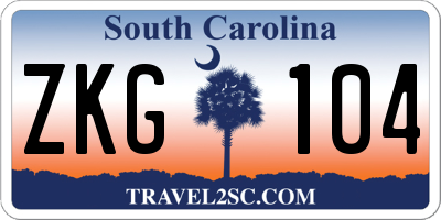 SC license plate ZKG104
