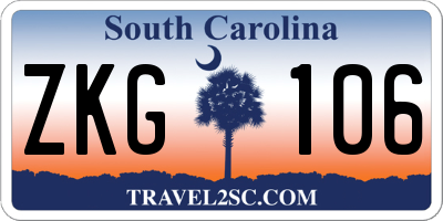 SC license plate ZKG106
