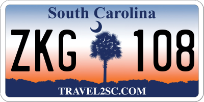 SC license plate ZKG108