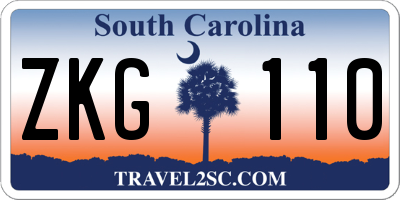 SC license plate ZKG110
