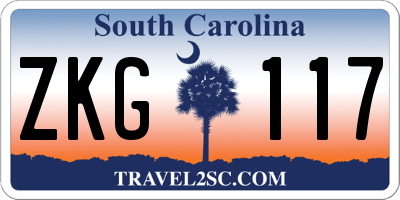 SC license plate ZKG117