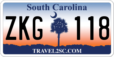 SC license plate ZKG118