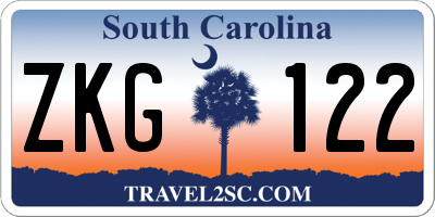 SC license plate ZKG122