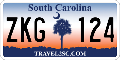 SC license plate ZKG124