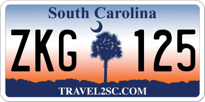 SC license plate ZKG125
