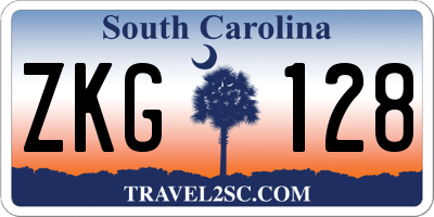 SC license plate ZKG128