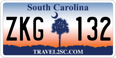 SC license plate ZKG132
