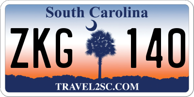 SC license plate ZKG140